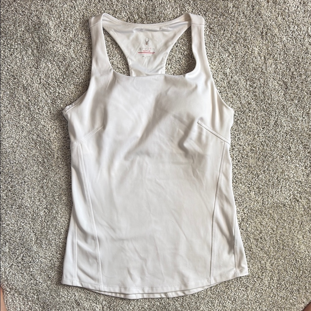 spyder active, white padded tank top